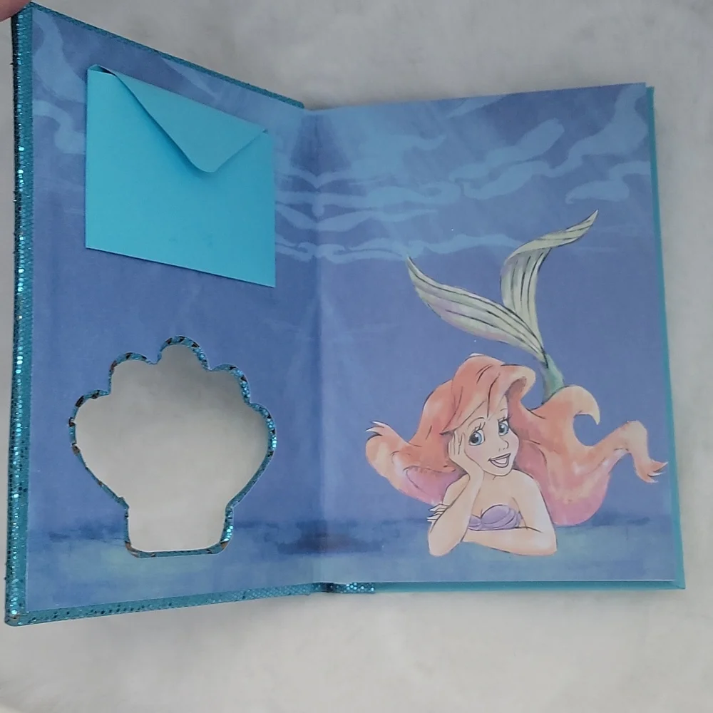 Disney Little Mermaid Ariel Lined Pages Journal with Shell Necklace